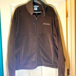 Columbia Mens Brown Fleece Jacket, Size XL